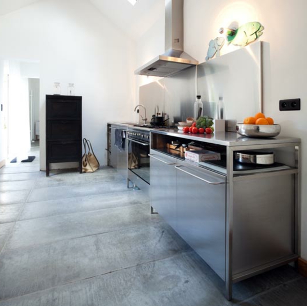 背板厨房不锈钢 - 现代厨房台面
