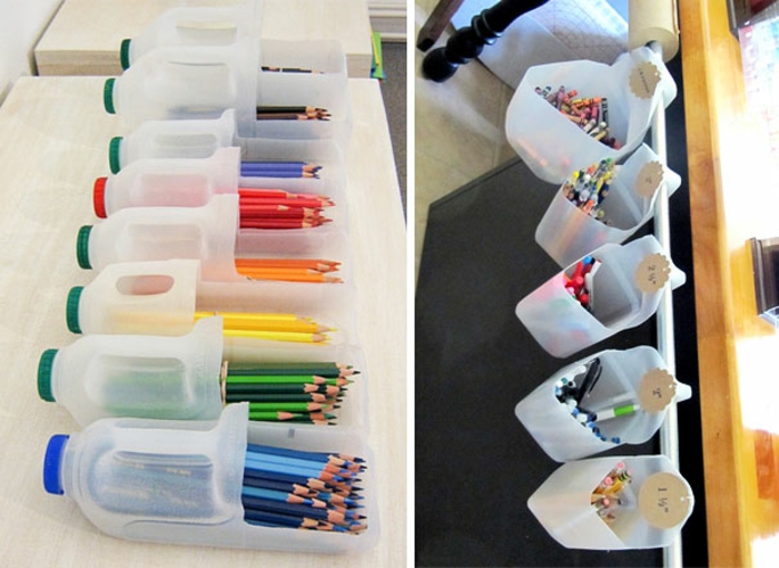 جعل زجاجات upcycling ، أقلام ملونة ، أصحاب قلم رصاص نفسك