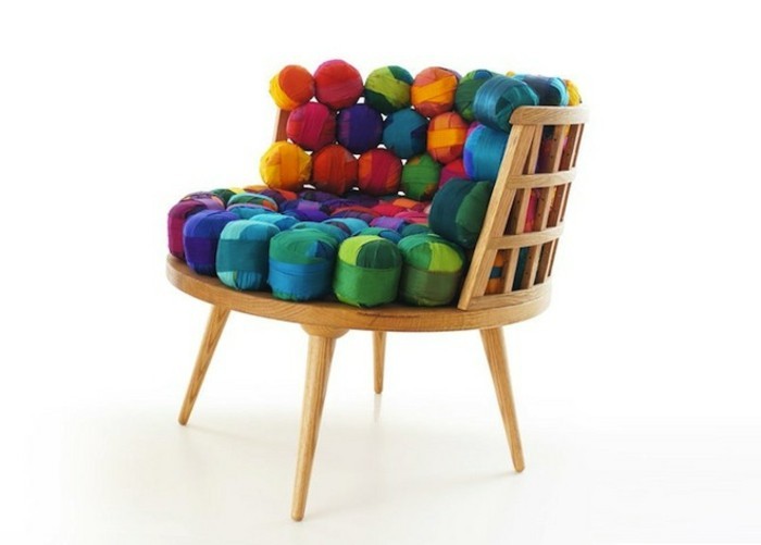 le recyclage Tinker-conception-coloré chaise