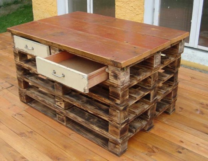 le recyclage Tinker-super-grand-table de bois