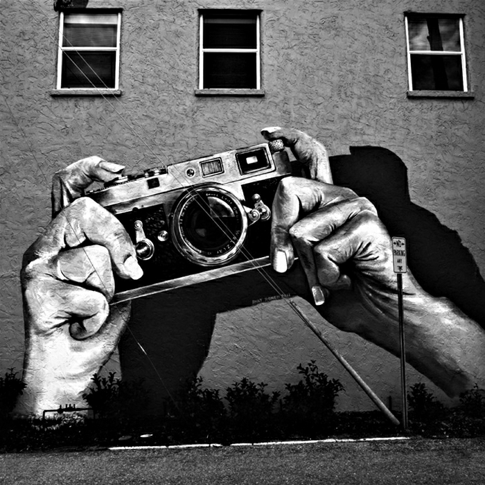 retro Graffiti kéz kamera eredeti ötlet
