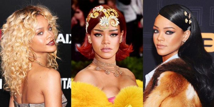 Kolme parasta Rihanna-kampauksesta yksinoikeudella vaatteilla - vaaleat, musta ja punainen