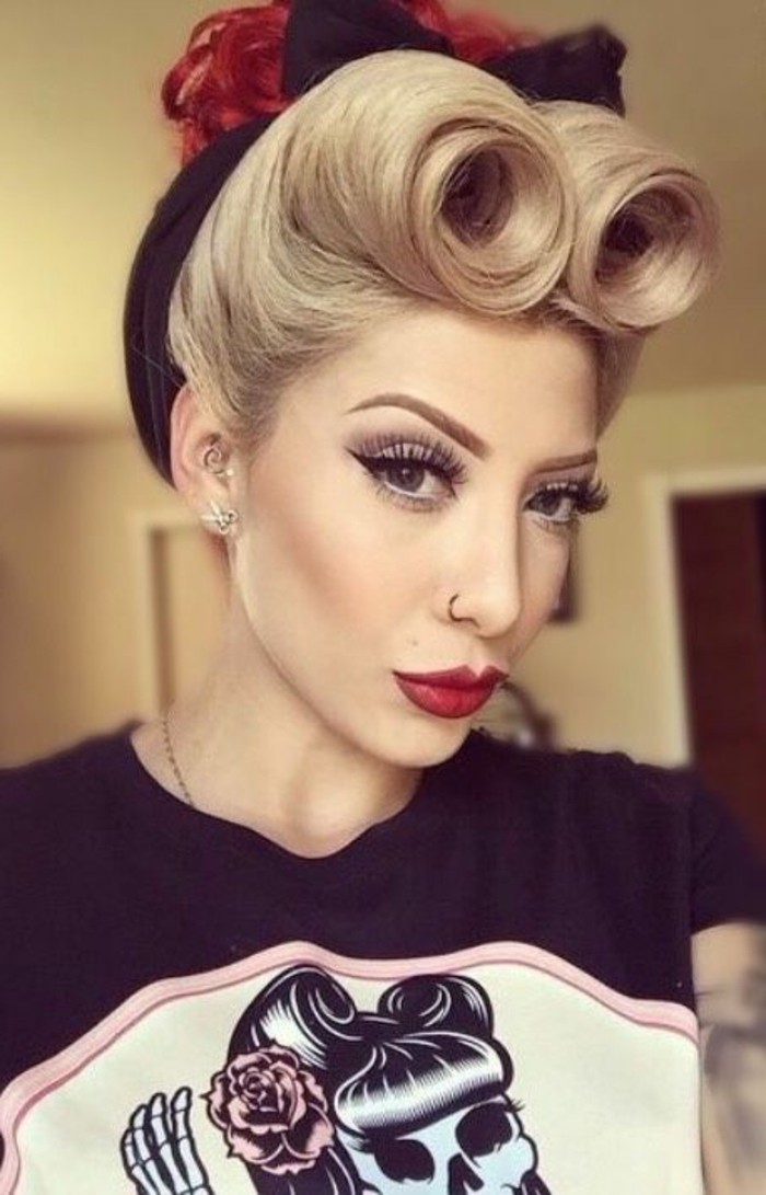 cheveux haarband pin-up coiffure rockabilly style années 50