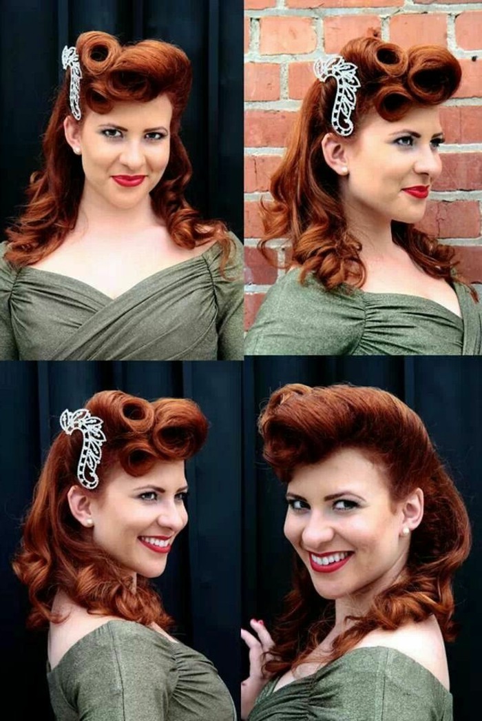 coiffures quatre rockabilly papier peint créatif cheveux roux