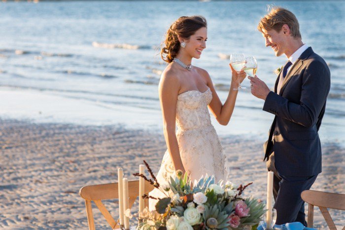 romantique photographie de mariage beau mariage la plage