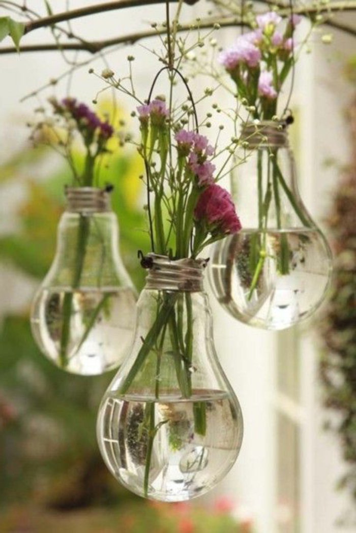 浪漫装饰的花瓶DIY-想法 - 用灯泡