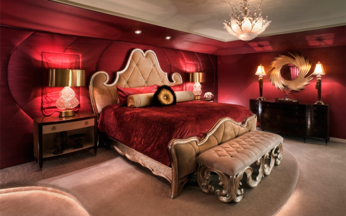 романтично легло червени спални