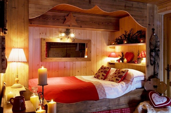 романтични легло-много светлини