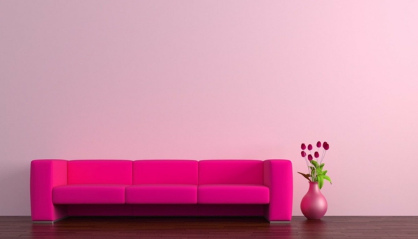 ροζ-καναπέ-σαλόνι-ιδέες-τοίχο-χρώμα-σαλόνι-τοίχο-design-σαλόνι