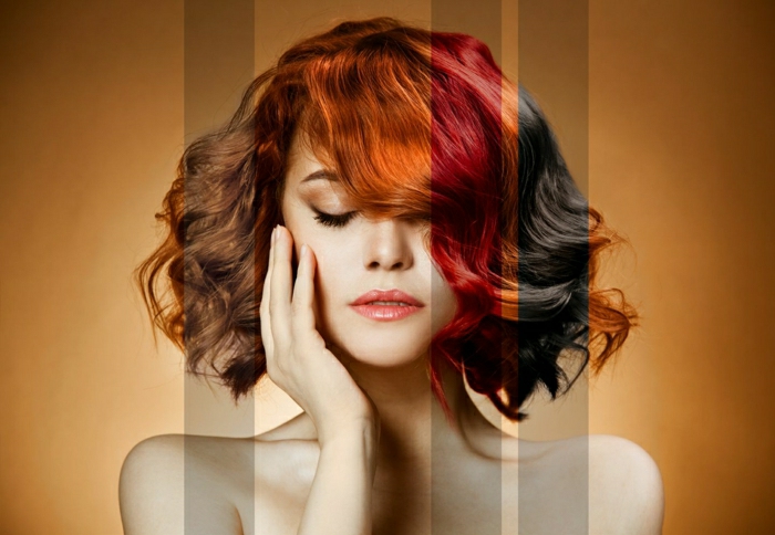 红色 - 铜，铜金发，强烈的红色，黑樱桃，手臂长发