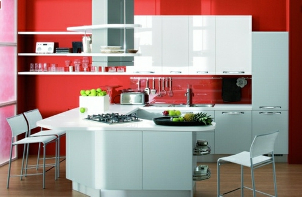 红色厨房墙壁颜色极好看的