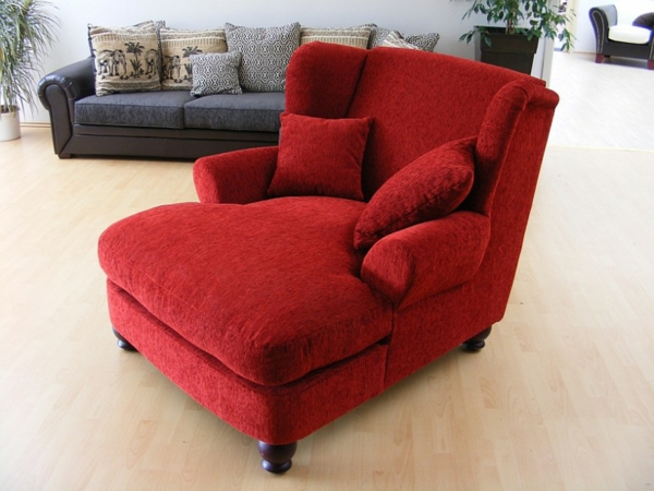 אדום-גדול-Longchair-כסא Wohnidee