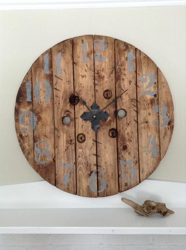 τοίχου στρογγυλό ξύλο διακόσμηση ιδέα ρολόι σχεδιασμού