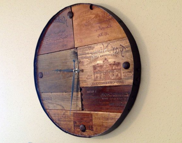 στρογγυλού Dekoelement τοίχο ρολόι-από-ξύλο