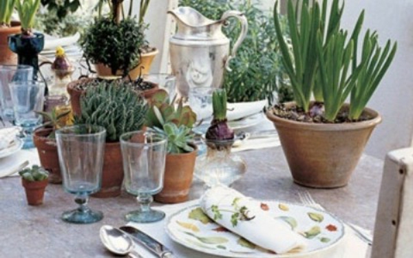 餐桌装饰葱植物花盆时尚的复古