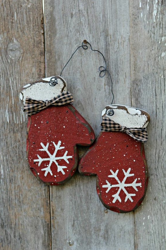 קישוט כפרי weihnachtsdeko בעצמך-טינקר חורף ציור פתיתי שלג דקורטיביים כפפות עץ