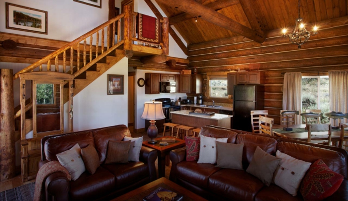 rusztikus lakás-country stílusú bútor bőr kanapék Lépcsők