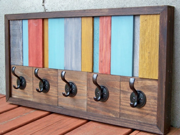 -rustikaler风格的木制墙钩式-不同，颜色