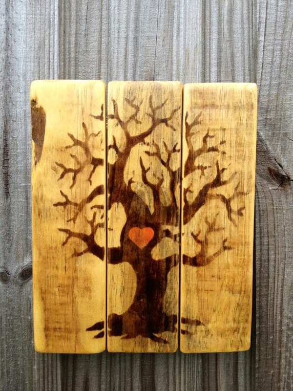 सुंदर सजावट-एक-der दीवार लकड़ी का पेड़