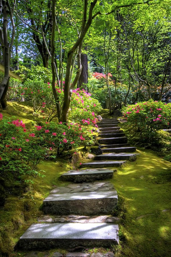 красива градина стълбище идея за дизайн