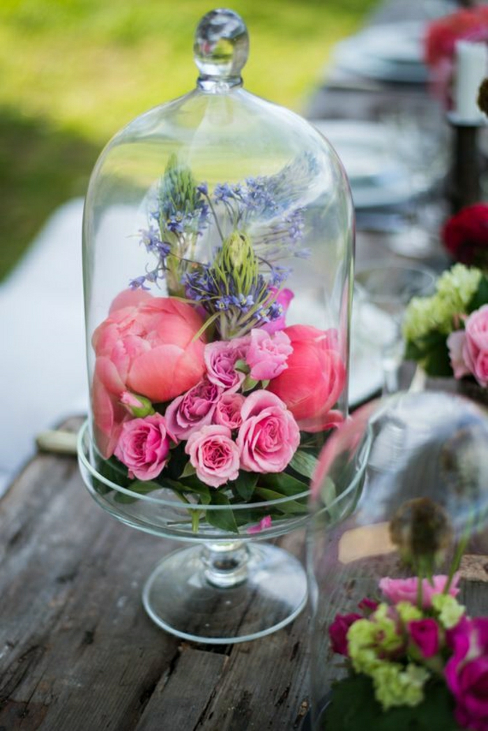 όμορφη διακόσμηση λουλουδιών γάμου Γυαλί