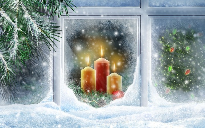 szép-ablak dekorációk-for-karácsony-érdekes-image-három gyertya