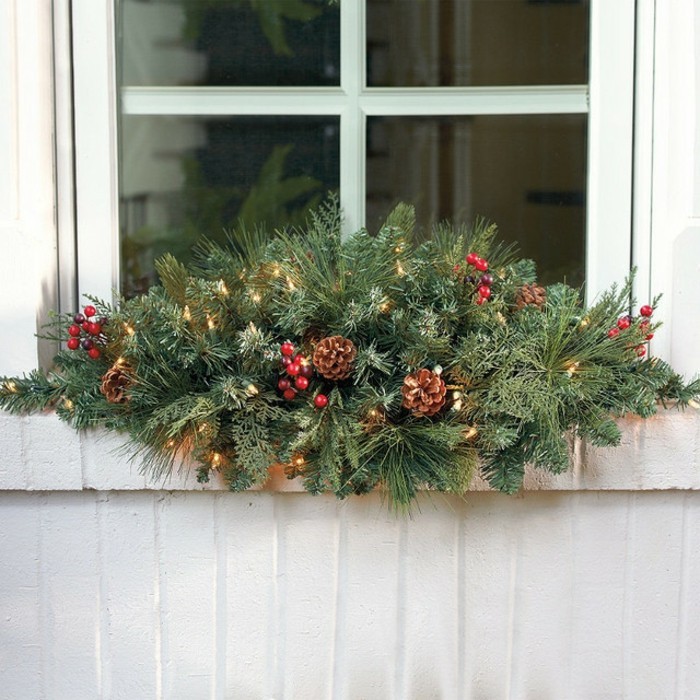 szép-ablak dekorációk-for-karácsony-tap-and-tannenzweige egyesítik