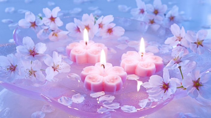 beautiful-velas de color rosa-esquemas