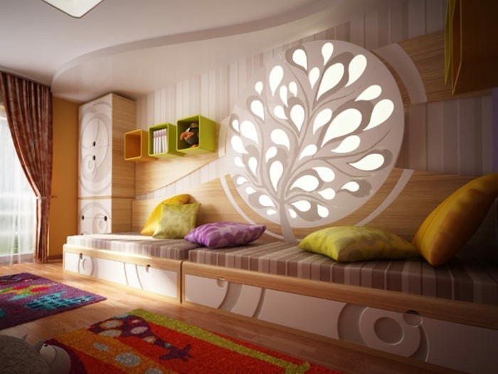 όμορφο υπνοδωμάτιο-χρώματα-Unique-φως-design-σύγχρονο-τοίχο