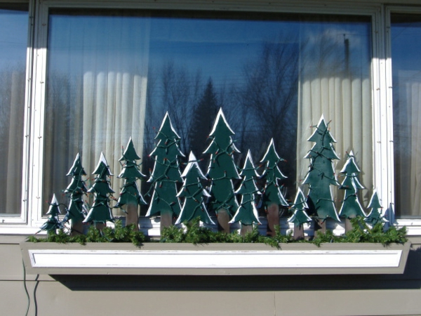美丽的杉树，Fensterdeko到圣诞