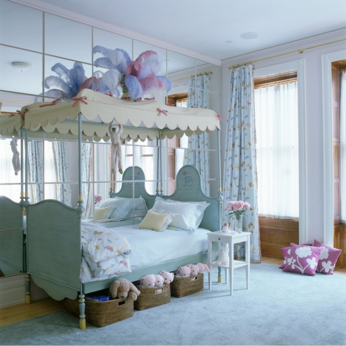 gyönyörű szobás ötletek-for-girl-vonzó-ágyas-modell