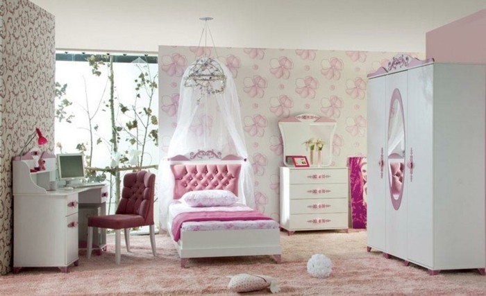 सुंदर बेडरूम विचारों के लिए महिला-दिलचस्प-हल्के रंग-वॉलपेपर