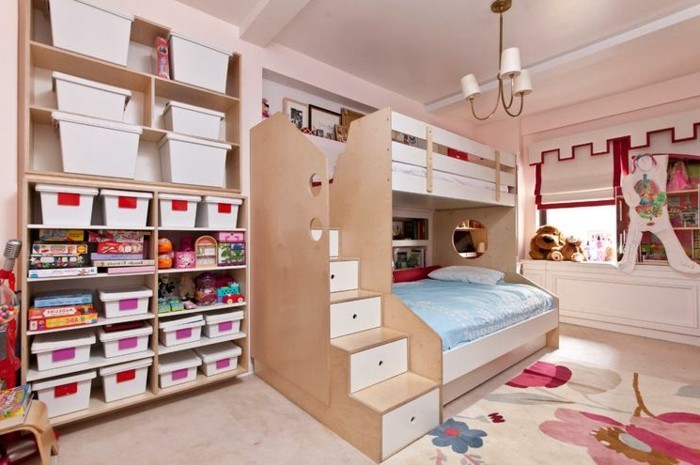 सुंदर बेडरूम विचारों के लिए महिला-unikales-व्यावहारिक बिस्तर वाले-ऑन-दो मंजिलों