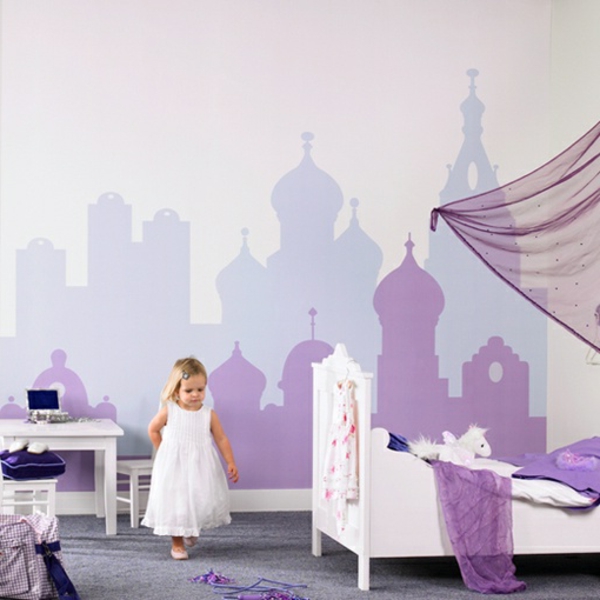 schöne_Wandbilder Nursery seinämaalauksia violetti