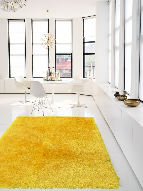 kaunis matto-in-kelta-valkoinen huone