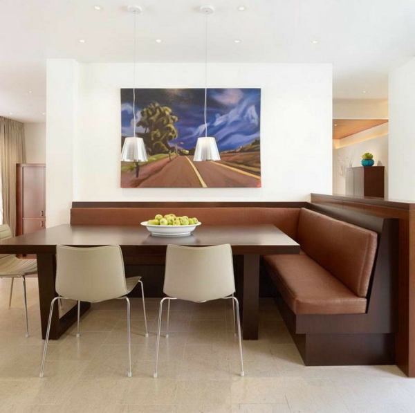 nice-dining room-brown-furniture-nice picture en la pared