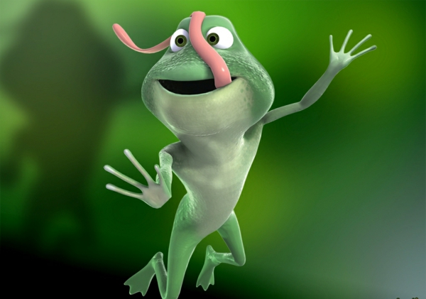 kaunis-valokuva-of-a-sammakko-tietokone-animaatio-vihreä värimallit
