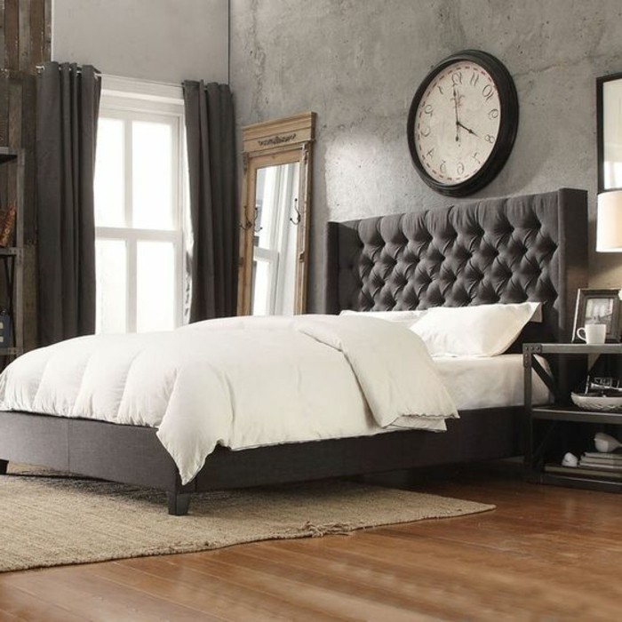 hermosa modelo retro-dormitorio-tapizados cama con camas cuadro