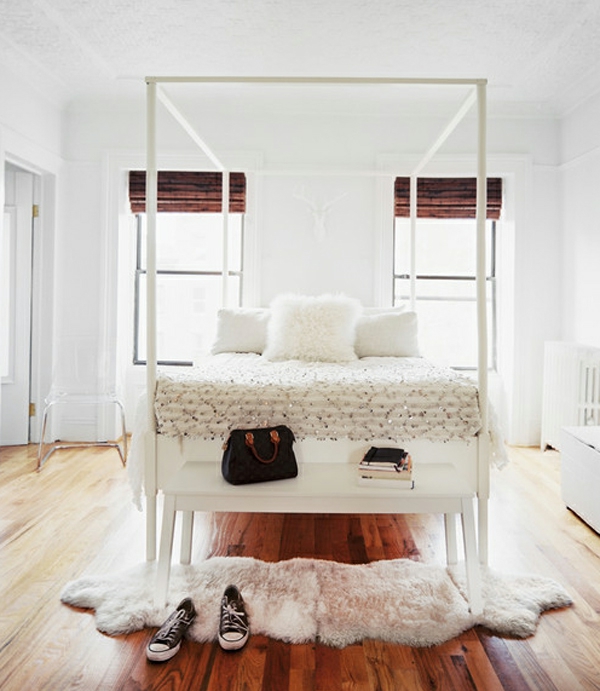सुंदर स्कैंडिनेवियाई-बेडरूम-सजाने-सफेद डिजाइन