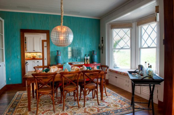 beau-vivre-avec-turquoise-couleur des meubles au mur et bois coloré carpet-