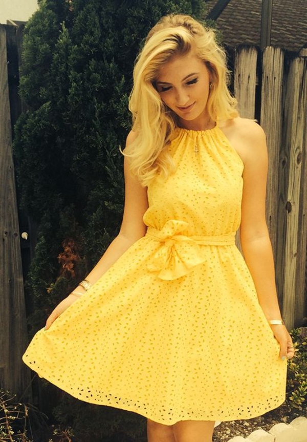 κομψό φόρεμα-σχεδιαστής φόρεμα-κίτρινο φόρεμα φόρεμα-κίτρινο-προ-sommerkleider-