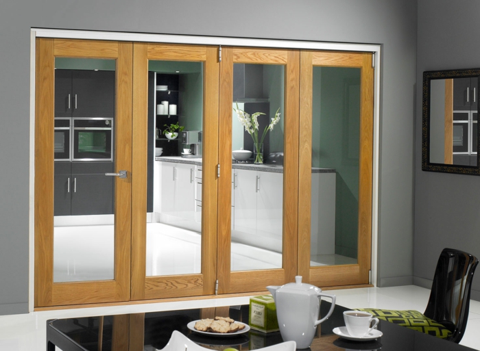 συρόμενη πόρτα-κουζίνα-γυάλινη πόρτα-ακορντεόν πόρτα-ξύλο-γυαλί-μαύρο-τραπεζαρία-βαμμένο πράσινο-κουζίνα kisse τοίχο-μοτίβο