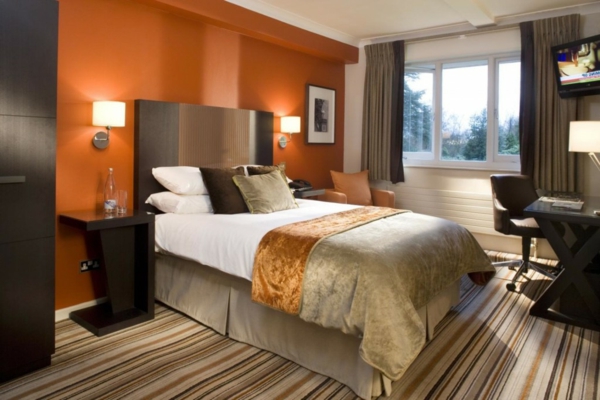 spavaća soba - opskrbljuje-toplo-zid-boja-izvorni dizajn