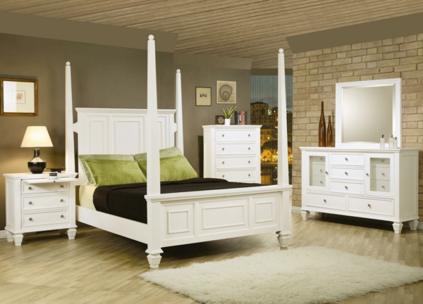卧室集现代床的设计与 - 四柱砖墙