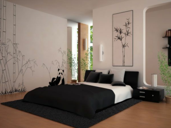dormitorio en estilo asiático muy moderno