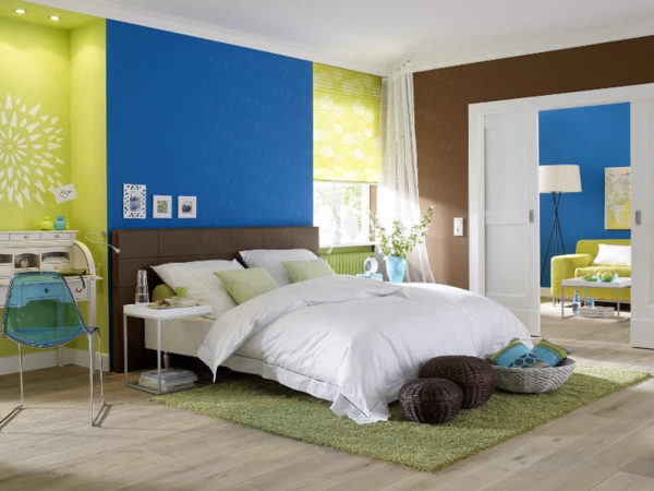 卧室 - 泻湖 - 墙漆 - 美丽的生活 - 白色的床上用品