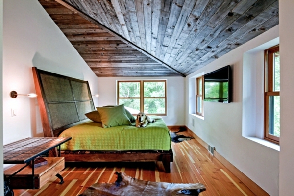 спалня с статизма-зелени легла модел