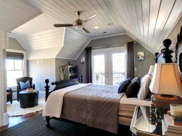 chambre avec toit en pente chambre-design simple