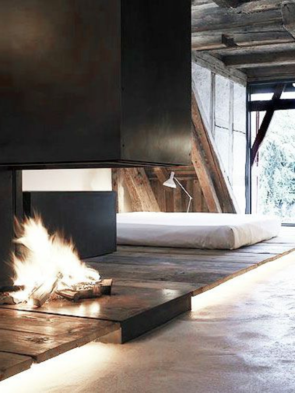 chambre-moderne-design-avec-une-cheminée