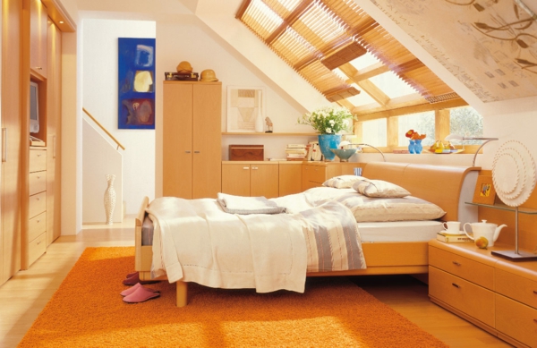 卧室装修的想法橙色屋顶瓦地毯